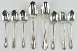 COLLECTION OF 5 EDWARDIAN HALLMARKED SILVER TEASPOONS & 3 OTHER