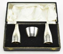 CASED 1960S HALLMARKED SILVER NOVELTY CRUET SET