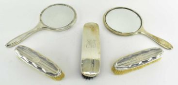 TWO GEORGE VI HALLMARKED SILVER DRESSING TABLE SETS