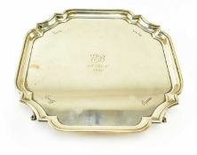 GEORGE VI 1938 HALLMARKED BIRMINGHAM SILVER TRAY - BARKER BROTHERS SILVER LTD