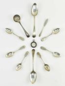 COLLECTION OF GEORGE III / VICTORIAN SILVER SPOONS & OTHERS