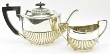 GEORGE V HALLMARKED SILVER COFFEE POT AND SUGAR BOWL