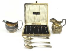 COLLECTION OF HALLMARKED SILVER COCKTAIL STICKS & CREAMERS