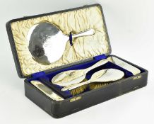 CASED SET OF GEORGE VI HALLMARKED SILVER DRESSING TABLE SET