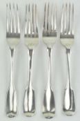 FOUR WILLIAM IV TO VICTORIAN HALLMARKED LONDON SILVER FORKS