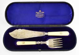 CASED SET OF VICTORIAN HALLMARKED SILVER FISH SET