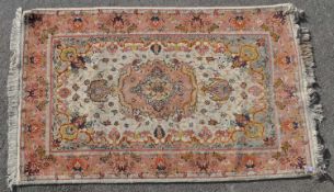 VINTAGE 20TH CENTURY ISLAMIC TABRIZ WOOL & SILK ON COTTON FLOOR RUG