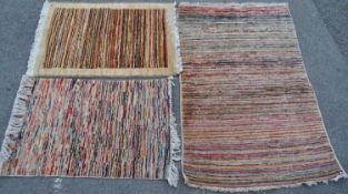 COLLECTION OF THREE VINTAGE STRIPED RUGS