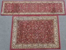 TWO CONTEMPORARY ORIENTAL FLOOR RUGS