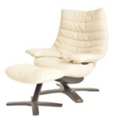 NATUZZI - RE-VIVE - HIGH-END DESIGNER SWIVEL CHAIR AND FOOTREST