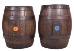 WADWORTH DEVIZES - PAIR OF COOPERED BEER BARRELS