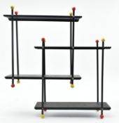 RETRO MID CENTURY CIRCA 1970S ATOMIC METAL MINIATURE DESK TOP SHELVES