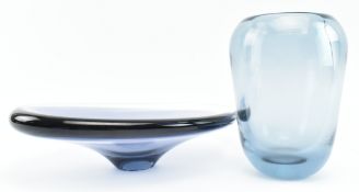 AFTER HOLMEGAARD - MID CENTURY STUDIO ART GLASS BOWL AND VASE