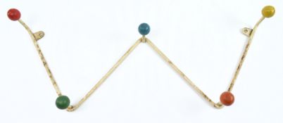 20TH CENTURY RETRO SPUTNIK ATOMIC COAT RACK, W SHAPED FORM