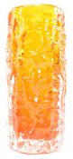 GEOFFREY BAXTER FOR WHITEFRIARS - 9690 BARK GLASS VASE IN TANGERINE