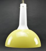 LARGE ITALIAN MURANO CIRCA 1970S YELLOW & WHITE GLASS CEILING LIGHT