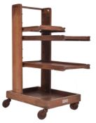 COMPACTUM LTD, LONDON - COMPACTABLE - ART DECO OAK FOLDING SERVING TROLLEY