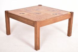 MID CENTURY TEAK FRAMED AND TILE TOPPED DANISH TABLE