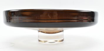 WHITEFRIARS - 1970S CINNAMON GLASS FRUIT BOWL