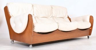 WILKINS FOR G PLAN - TEAK FRAMED THREE SEATER SOFA