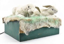 PAIR OF VINTAGE TOY SHOP / WINDOW DISPLAY ARTICULATED BUNNIES