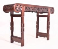 CHINESE 20TH CENTURY CARVED HARDWOOD HALL ALTAR TABLE