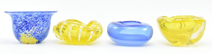 20TH CENTURY COLLECTION OF FOUR VINTAGE ART GLASS INCL. KOSTA BODA