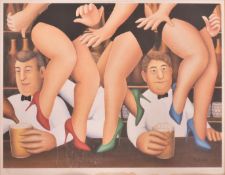AFTER BERYL COOK - DANCING ON THE BAR - SIGNED LIMITED EDITION PRINT
