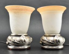 OTTAVIANI, ITALY - MID CENTURY FROSTED GLASS & 800 SILVER DESK LAMP