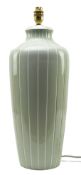 VINTAGE MID CENTURY ITALIAN CERAMIC RIBBED LAMP IN LIGHT GREEN