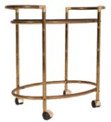 HOLLYWOOD REVIVAL MID CENTURY METAL & GLASS TWO-TIER DRINKS TROLLEY