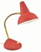 ITALIAN RETRO MID CENTURY RED METAL GOOSENECK DESK LAMP