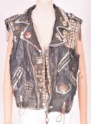 VINTAGE 1970S / 80S LEATHER BIKER JACKET WITH PATCHES