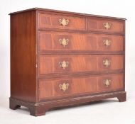LARGE 20TH CENTURY MAHOGANY CROSSBANDED CHEST OF DRAWERS