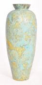 VINTAGE MID CENTURY MOTTLED FLOOR STANDING BALUSTER VASE IN AQUA COLOURWAY