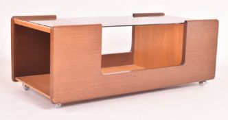 BELIEVED G-PLAN MID CENTURY 1960S GLASS & TEAK OCCASIONAL TABLE
