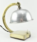 SHANGHAI EARLY 20TH CENTURY BRASS & CHROME INDUSTRIAL DESK LAMP