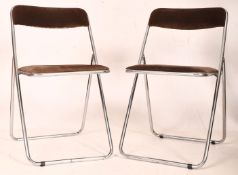 PAIR OF 1970S VELVET CORD FOLDING CHAIRS