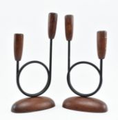 PAIR OF RETRO 20TH CENTURY DANISH DESIGNED CANDLESTICK HOLDERS