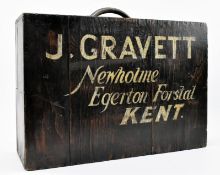 PRIVATE COLLECTION OF DERREN BROWN - VINTAGE 20TH CENTURY WOODEN CARPENTER CRAFTSMAN TOOLBOX