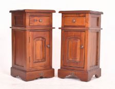 PAIR OF VICTORIAN STYLE MAHOGANY BEDSIDE CUPBAORDS CHESTS