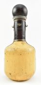 ITALIAN 20TH CENTURY LEATHER BOUND & GLASS DECANTER BOTTLE