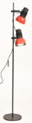 MID 20TH CENTURY CIRCA 1970S RED & BLACK TWIN SPOT FLOOR LAMP