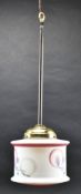 BELIEVED BAUHAUS CIRCA 1930S CERAMIC & METAL CEILING PENDANT LIGHT