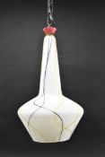 ITALIAN MID CENTURY CIRCA 1950S OPALINE GLASS CEILING PENDANT LIGHT