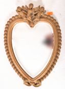 VINTAGE OVERGILT HEART SHAPED HANGING MIRROR