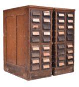 PAIR OF VINTAGE INDUSTRIAL SIDE CABINETS WITH CAST IRON DRAWERS