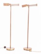 PAIR OF CONTEMPORARY DESIGN BRASSED METAL ARTICULATED FLOOR LAMPS