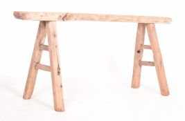 VINTAGE 20TH CENTURY RUSTIC RECLAIMED ELM PIG BENCH