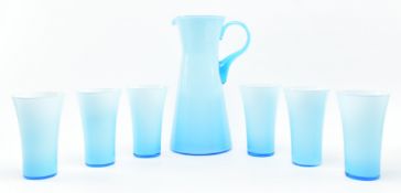 ITALIAN MID CENTURY CIRCA 1960S OPALINE BLUE GLASS LEMONADE SET